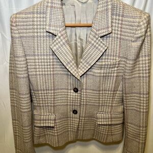 MARELLA Houndstooth Blazer in Cream and Gray
